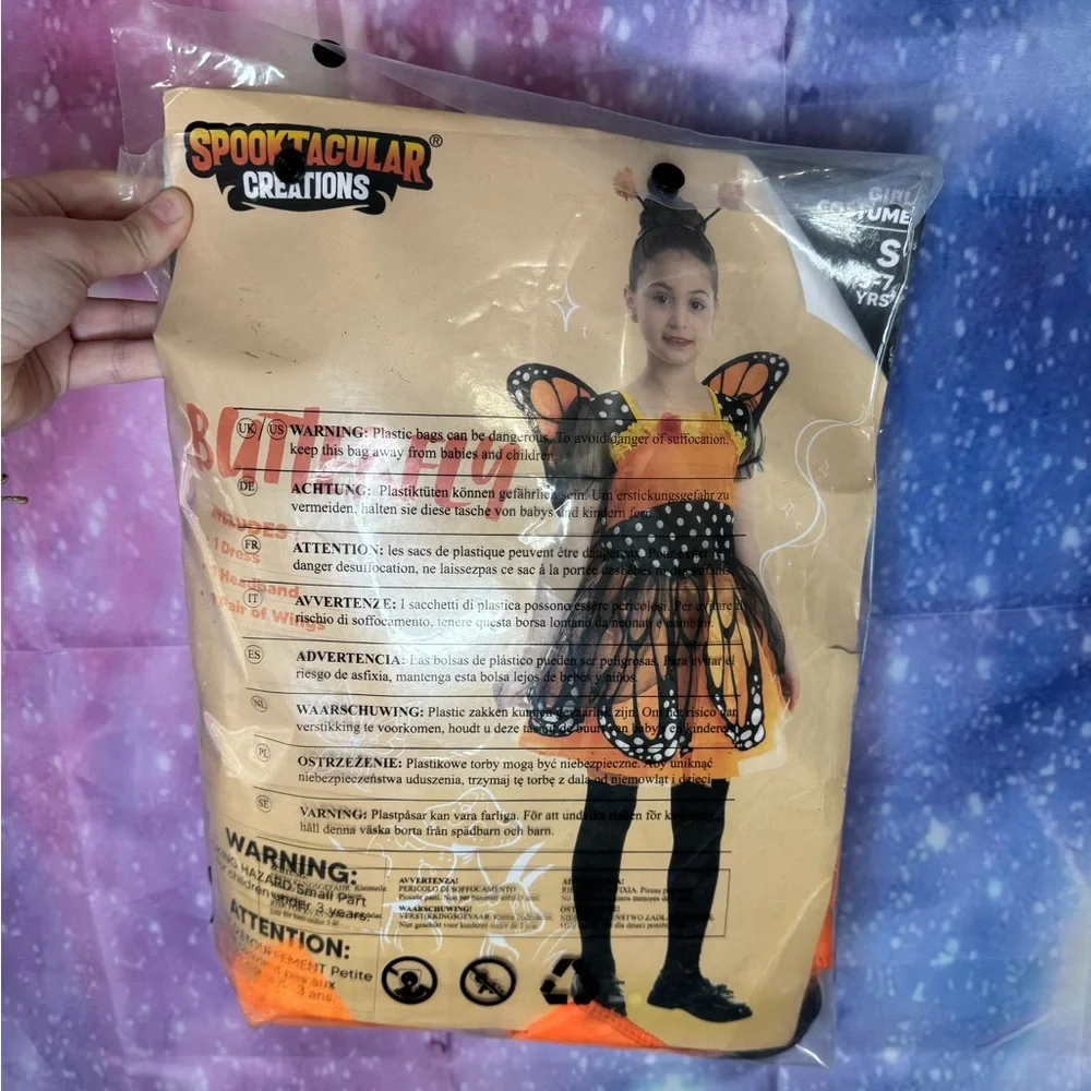 New girls butterfly costume size 5-7 years